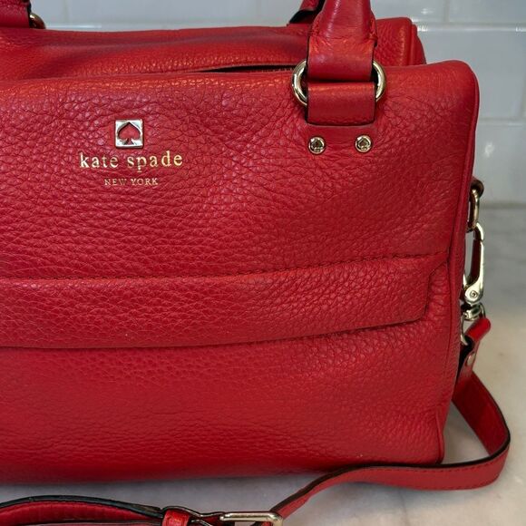 Kate Spade Bag Purse Handbag Leather Grand Park Hadlen Pebbled Crossbody Satchel - Picture 3 of 16